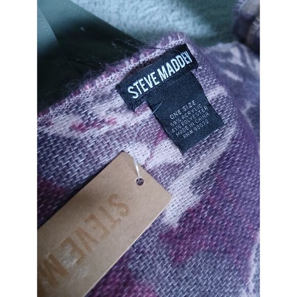 Steve Madden Women's Rose Jacquard Blanket Scarf Wrap Neckerchief XL 80"x20" NWT - Picture 5 of 5